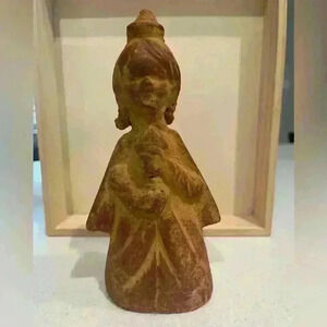 Folk Art Girl Clay Figure